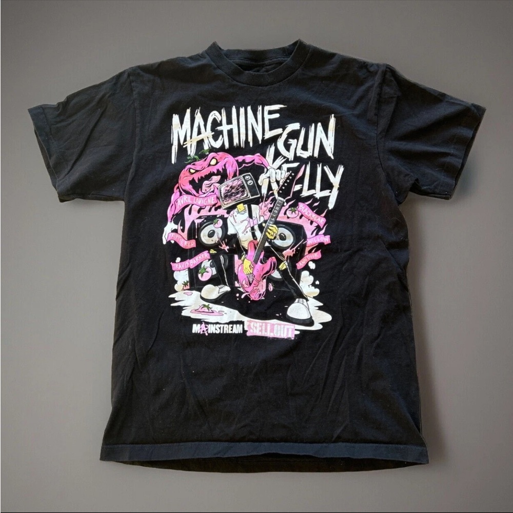 Machine Gun Kelly MGK Mainstream Sellout Black Band T-Shirt Size Large